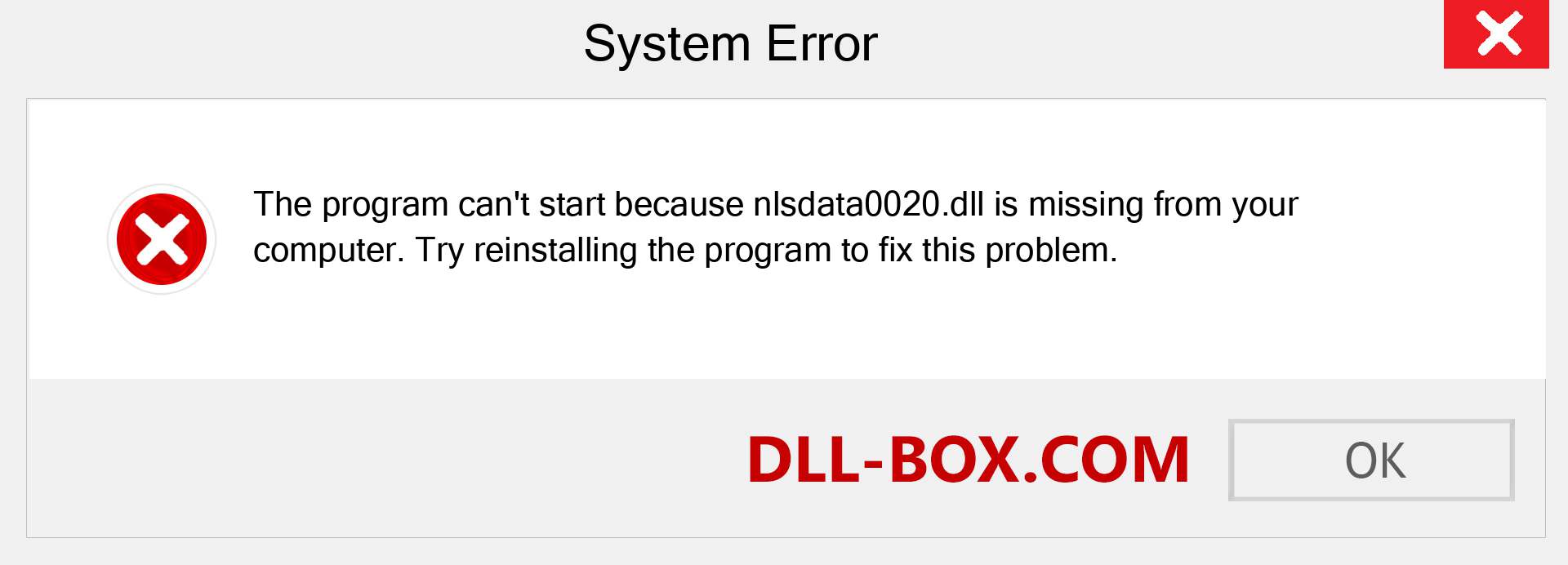  nlsdata0020.dll file is missing?. Download for Windows 7, 8, 10 - Fix  nlsdata0020 dll Missing Error on Windows, photos, images