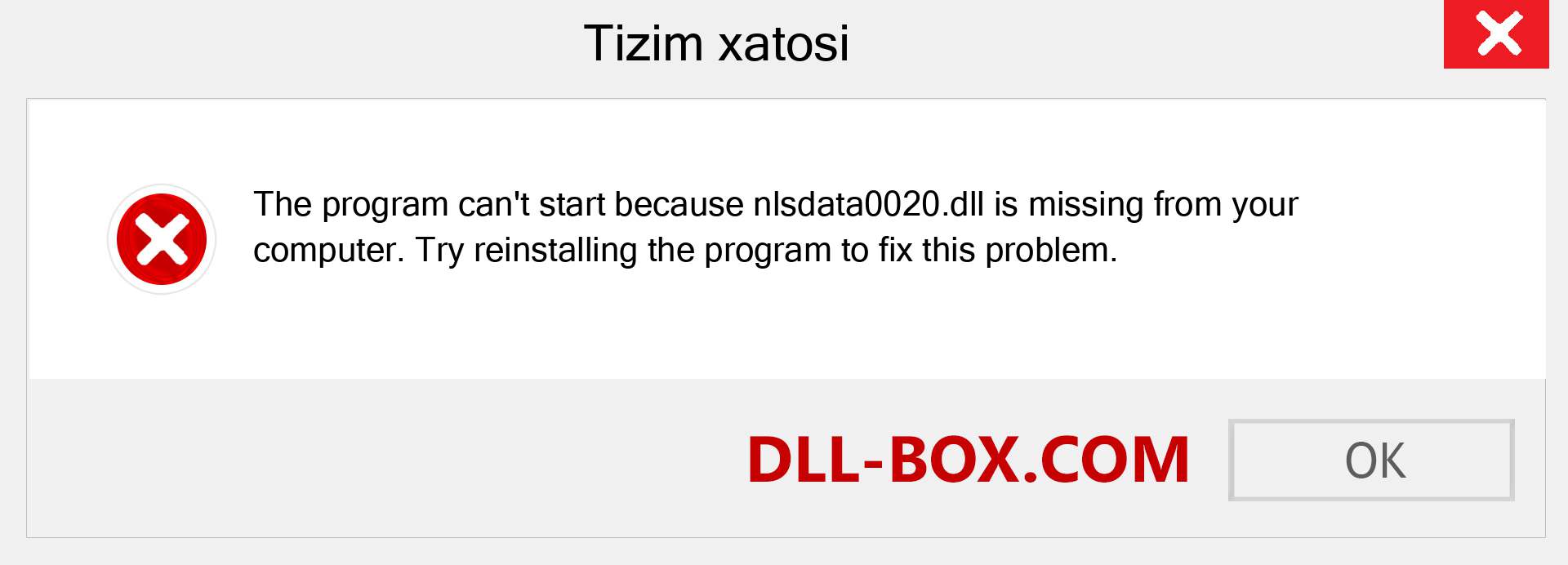 nlsdata0020.dll fayli yo'qolganmi?. Windows 7, 8, 10 uchun yuklab olish - Windowsda nlsdata0020 dll etishmayotgan xatoni tuzating, rasmlar, rasmlar